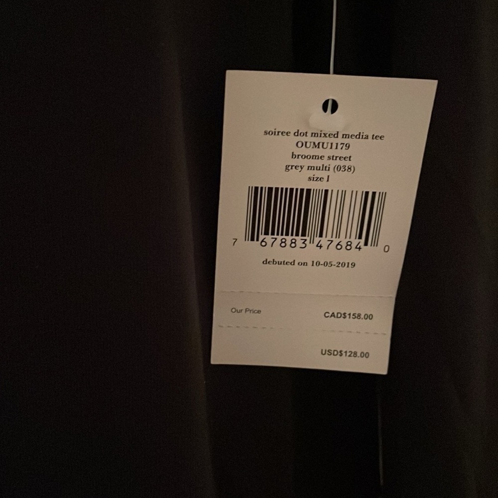 KATE SPADE | Women’s Black Multicolor Polkadot Soiree Mixed Media Top Size L - Picture 6 of 6